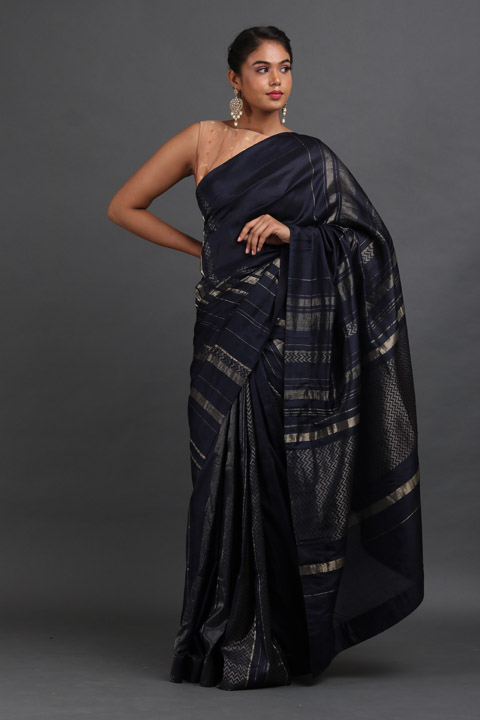Navy Blue Saree