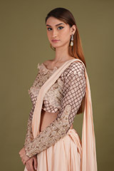 Hand Embroidered Organza  Lehenga setDSC01003