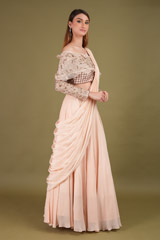 Hand Embroidered Organza  Lehenga setDSC01006