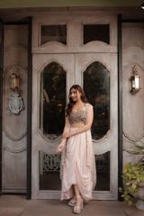 Embroidered Blouse With Draped Bottom Set1