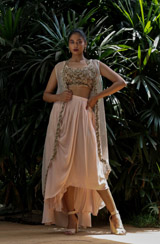 Embroidered Blouse With Draped Bottom SetIMG_0744