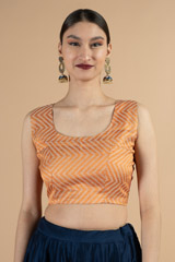 Orange Sleeveless BlouseDSC06862