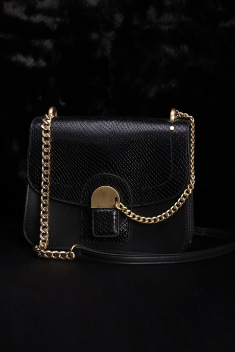 Snake Skin Black Sling