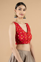 Red Brocade BlouseDSC08581