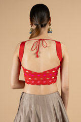 Red Brocade BlouseDSC08582