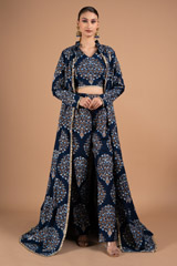 Blue Printed Top Bottom SetDSC02148