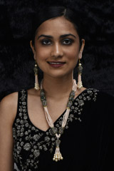 Peach Moti Necklace Set_SUB0872