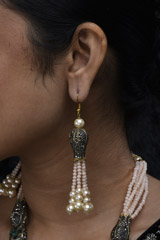 Peach Moti Necklace Set_SUB0877