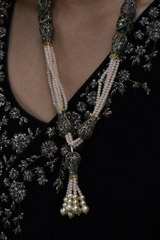 Peach Moti Necklace Set_SUB0878