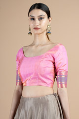 Pink Half Sleeve Blouse