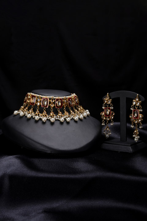 Moti And Kundan Choker Set