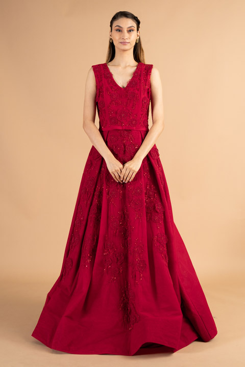 Crimson Red Gown