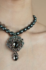 Grey Antique Pendant NecklaceDSC09096