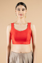 Red Sleeveless BlouseDSC08568