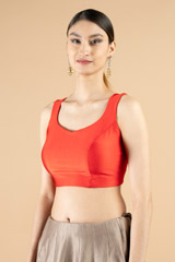 Red Sleeveless BlouseDSC08569