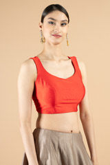 Red Sleeveless BlouseDSC08570