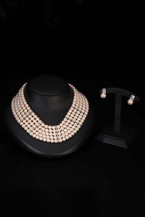Pearl Five Layered Necklace Set
