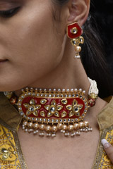 Red Meenakari Choker Set_SUB1131