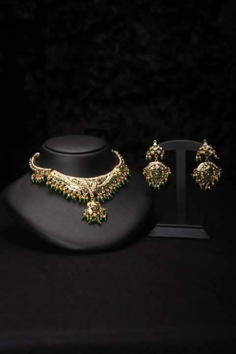 Green Golden Necklace Set