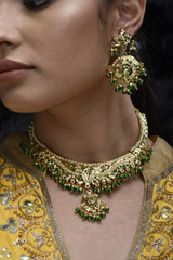 Green Golden Necklace Set_SUB1144