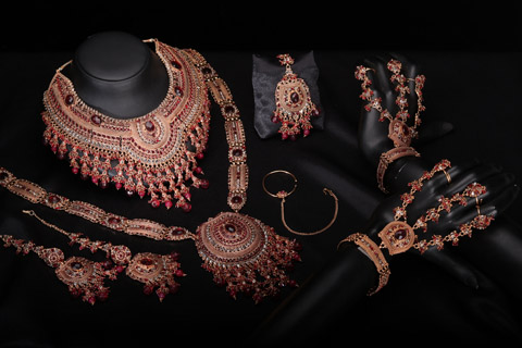 Golden And Red Necklace Set