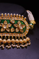 Green Meenakari Choker Set