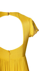 Yellow Scallop Crepe Satin Anarkali6