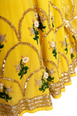 Yellow Scallop Crepe Satin Anarkali8