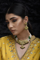 White And Green Necklace Set_SUB1304