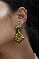 White And Green Necklace Set_SUB1307