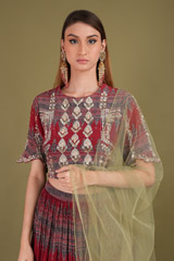 Maroon Embellished  LehengaDSC01143