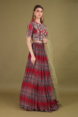 Maroon Embellished  LehengaDSC01150