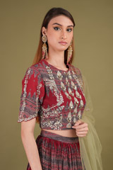 Maroon Embellished  LehengaDSC01151