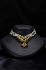 Green Beads And Pearl Necklace SetIMG_8110