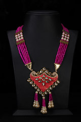 Bright Pink Multi Layer Necklace SetIMG_9811