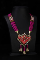 Bright Pink Multi Layer Necklace SetIMG_9813