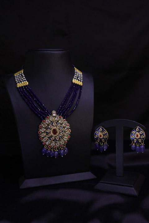 Multi Layered Blue Necklace