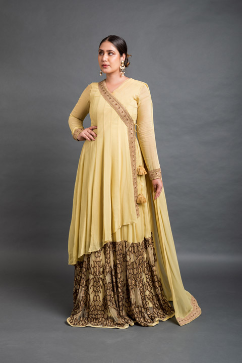 Gold Anarkali Set