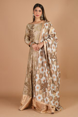 Gold Chanderi Anarkali