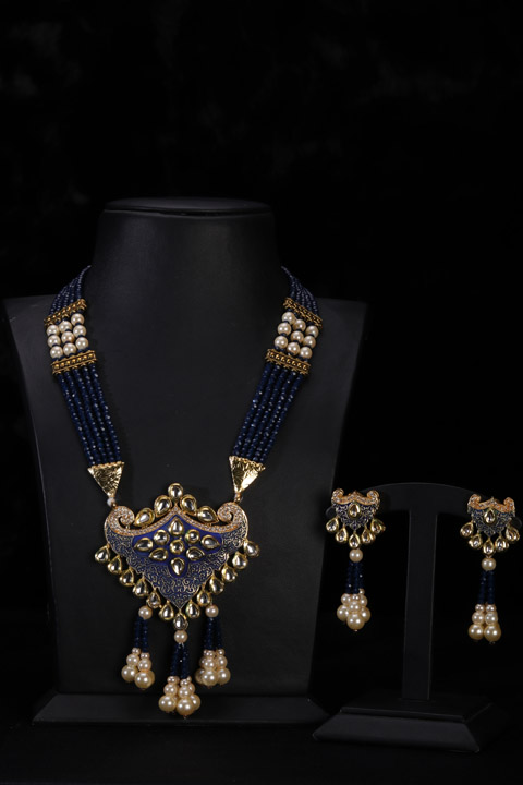 Blue Multi Layer Necklace Set