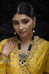 Blue Multi Layer Necklace Set_SUB1215