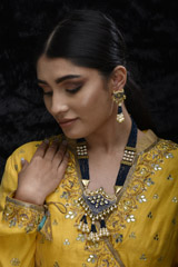 Blue Multi Layer Necklace Set_SUB1218