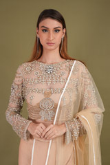 Beige Embellished Dhoti SetDSC01224