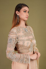 Beige Embellished Dhoti SetDSC01225