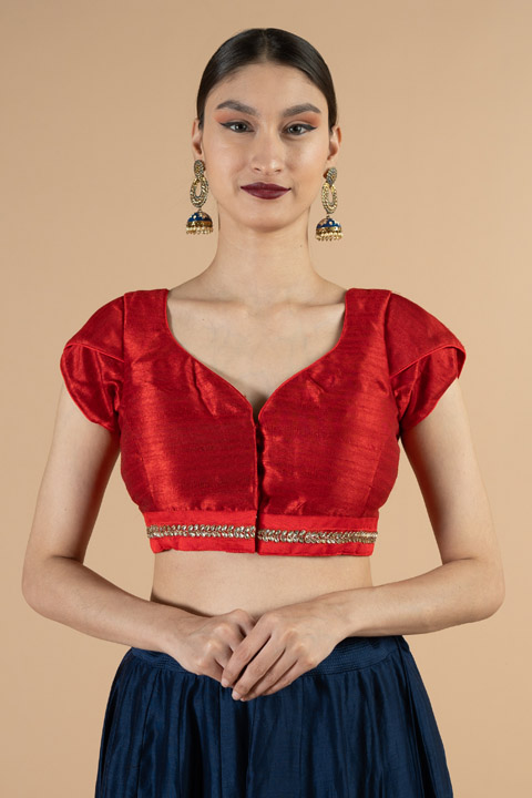 Wine Embellished Blouse