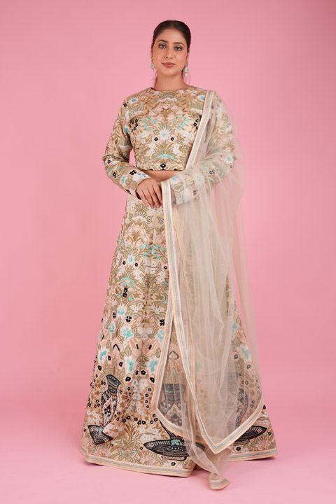 Kali Lehenga Set  with Gather