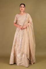 Gold Applique Lehenga with Crystal