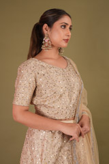 Gold Applique Lehenga with CrystalDSC01363