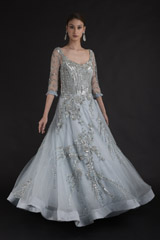 Ocean Blue Rose Gown