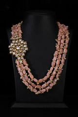 Peach Multi String Necklace SetIMG_0873